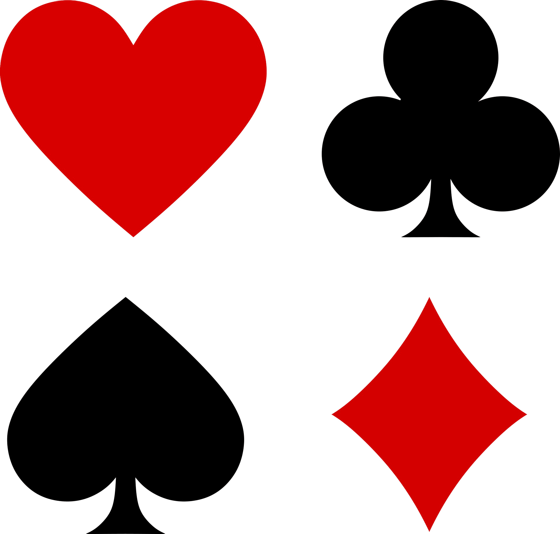 Four suits of playing cards